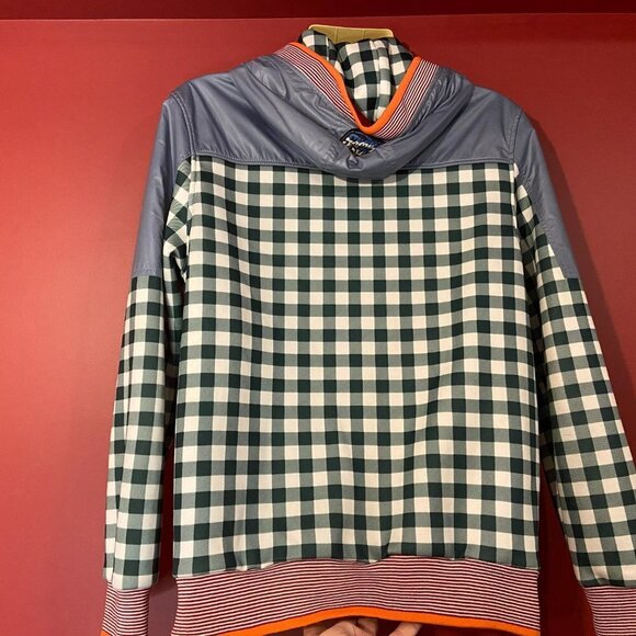 Jack & Jones Men's Green Checkered Full Zip Jacket - Size 175/96a or US Medium - Picture 3 of 5